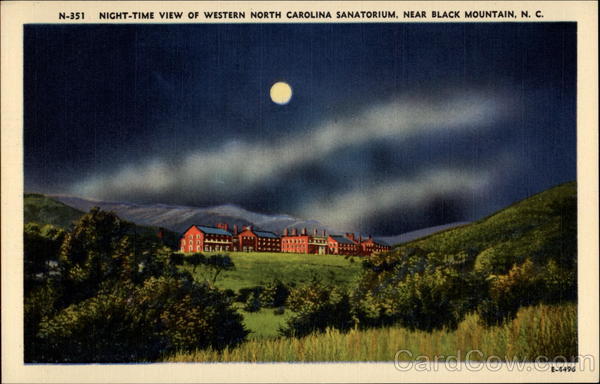 Night-Time View of Western North Carolina Sanatorium, Near Black Mountain, N. C