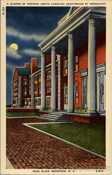 A glimpse of western North Carolina Sanitorum by moonlight Black Mountain