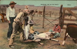 Branding time on the Ranch Postcard