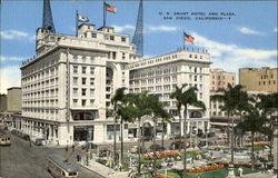 U. S. Grant Hotel and Plaza San Diego, CA Postcard Postcard