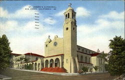 St Joseph's Cathedral San Diego, CA Postcard Postcard
