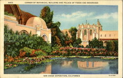 Corner of Botanical Building and Palace of Foods and Beverages Postcard