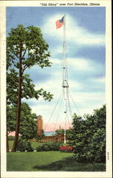 "Old Glory" over Fort Sheridan Postcard