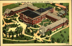 Airplane View of Colubia College Postcard