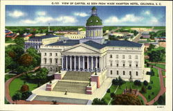 View of Capitol as seen from Wade Hampton Hotel Columbia, SC Postcard Postcard