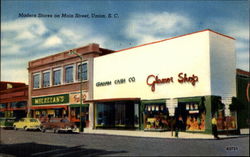 Modern Stores on Main Street, Union, S.C Postcard