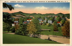 Birdseye View of Mars Hill with Bailey Mountain in Background North Carolina Postcard Postcard