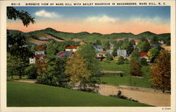 Birdseye View of Mars Hill with Bailey Mountain in Background Postcard