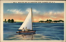Moth-Type Boat on Pasquotank River Elizabeth City, NC Postcard Postcard