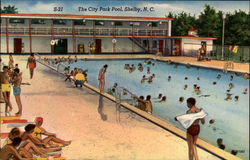 S-21 The City Park Pool, Shelby, N.C Postcard