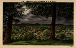 Panoramic view of Lenior, N.C. by night Postcard