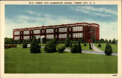 Forest City Elementary School North Carolina Postcard 