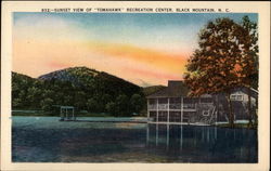 Sunset view of "Tomahawk" Recreation Center Postcard