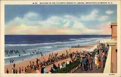 W-29 Bathing in the Atlantic Ocean at Lumina, Wrightsville Beach, N.C Postcard