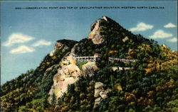 Observation Point and Top of Grandfather Mountain Linville, NC Postcard Postcard