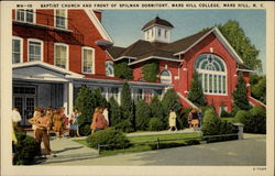 Baptist Church and Front of Spilman Dormitory, Mars Hill College North Carolina Postcard Postcard