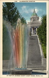 Illuminated Fountain Sylva, NC Postcard Postcard