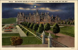 Biltmore house at night "in the land of the sky" Postcard
