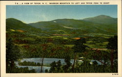 a view of Tryon N.C. warrior mountain to left and tryon peak to right Postcard