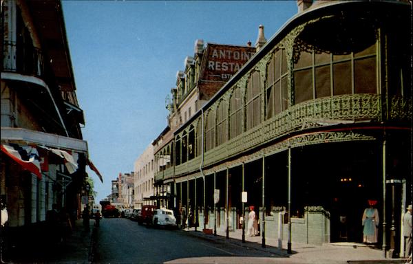 Typical Street Scene in the French Quarter of New Orleans, LA Louisiana