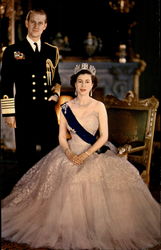 Queen Elizabeth II and His Royal Highness Prince Phillip Postcard