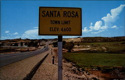 Santa Rosa town limit Elev. 4,600 New Mexico Postcard Postcard