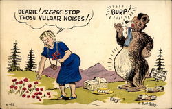 Dearie! Please Stop Those Vulgar Noises! Comic, Funny Postcard Postcard