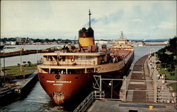 The Soo Locks Sault Ste. Marie, MI Postcard Postcard