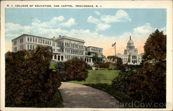 R.I College of Education, and Capitol, Providence, R. I Rhode Island