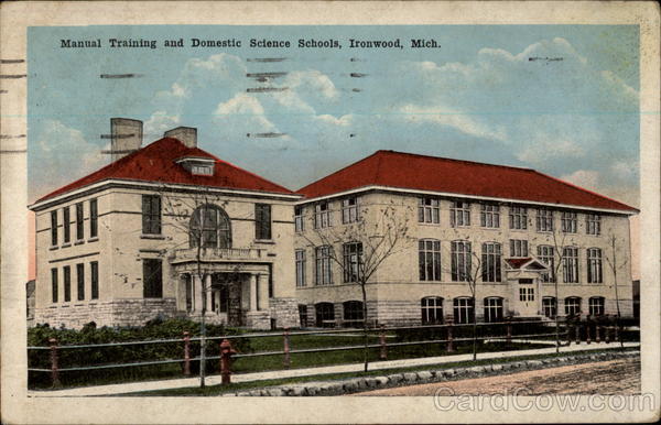 Manual Training and Domestic Science Schools Ironwood Michigan