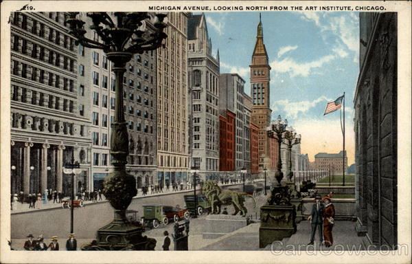 Michigan Avenue, looking North from the Art Institute Chicago Illinois