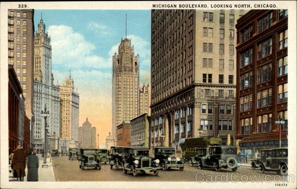 Michigan Boulevard, Looking North, Chicago Illinois