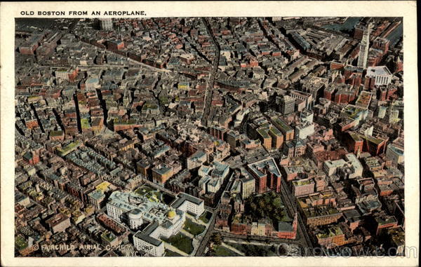 Old Boston From An Aeroplane Massachusetts