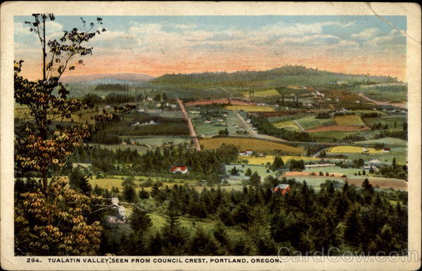 Tualatin Valley Seen From Council Crest Portland Oregon