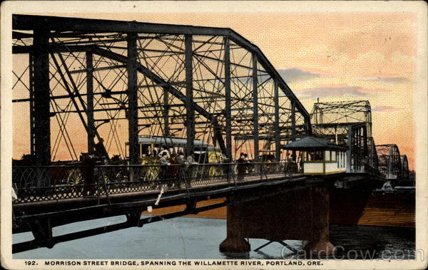 Morrison Street Bridge, Spanning the Willamette River Portland Oregon