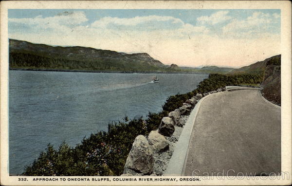 Approach to Oneonta Bluffs Columbia River Highway Oregon