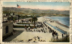 On the beach at beautiful Santa Barbara, California Postcard
