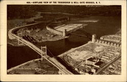 Airplane view of the Triborough & Hell Gate Bridges Postcard
