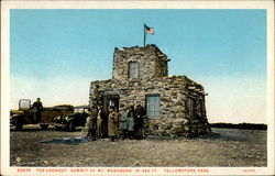 The Lookout, Summit of Mt. Washburn, Yellowstone Park Postcard