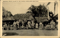 Seminole Indian Village in the Florida Everglades near Miami Postcard