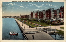 Beacon Street Esplanade from Harvard Bridge Postcard