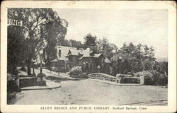 Allen Bridge and Public Library Postcard