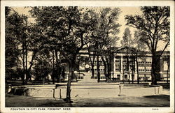 Fountain in City Park Postcard