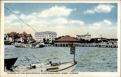 Glimpse of the Waterfront from Elser Pier, Miami, Florida Postcard