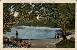 Lagoon Lincoln Park. Chicago, Ill Postcard