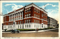 High School, Brockton, Mass Massachusetts Postcard Postcard