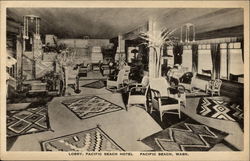 Lobby, Pacific Beach Hotel, Pacific Beach, Wash Postcard