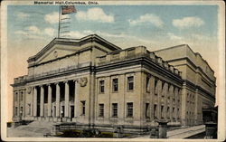 Memorial Hall, Columbus, Ohio Postcard Postcard