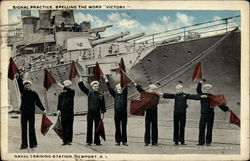 Naval Signal Practice Spelling "Victory" Newport, RI Postcard Postcard