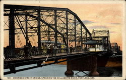 Morrison Street Bridge, Spanning the Willamette River Postcard